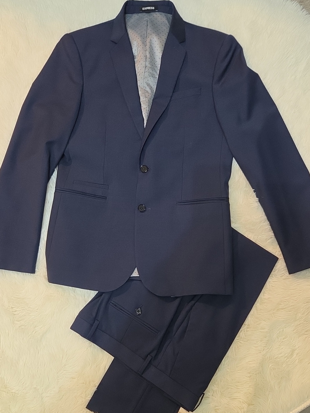 Express Men's Navy Blue Slim Fit Suit Blazer & Pants Jacket 38R Slim/Pants 30/30